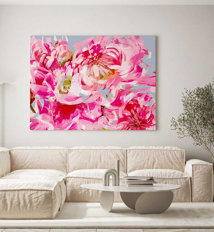 WILD PINK PEONIE , FLORAL FLOWER PAINTINGS