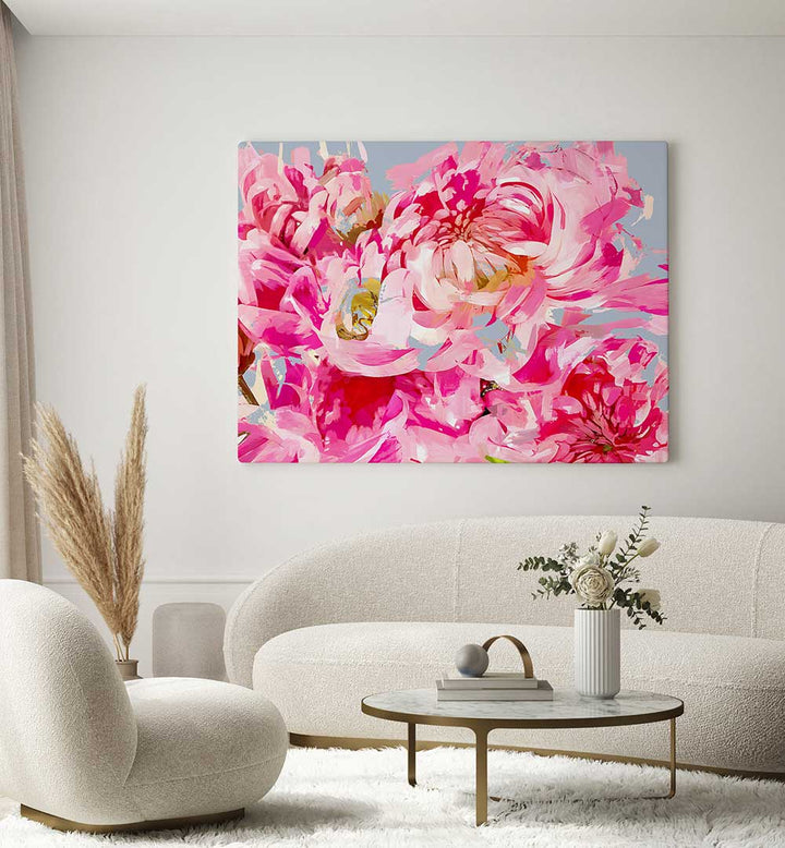 WILD PINK PEONIE , FLORAL FLOWER PAINTINGS