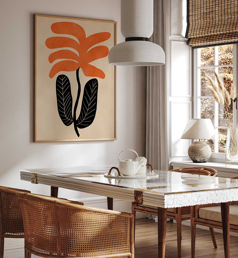 ORANGE FLORAL FLOWER , FLORAL FLOWER PAINTINGS