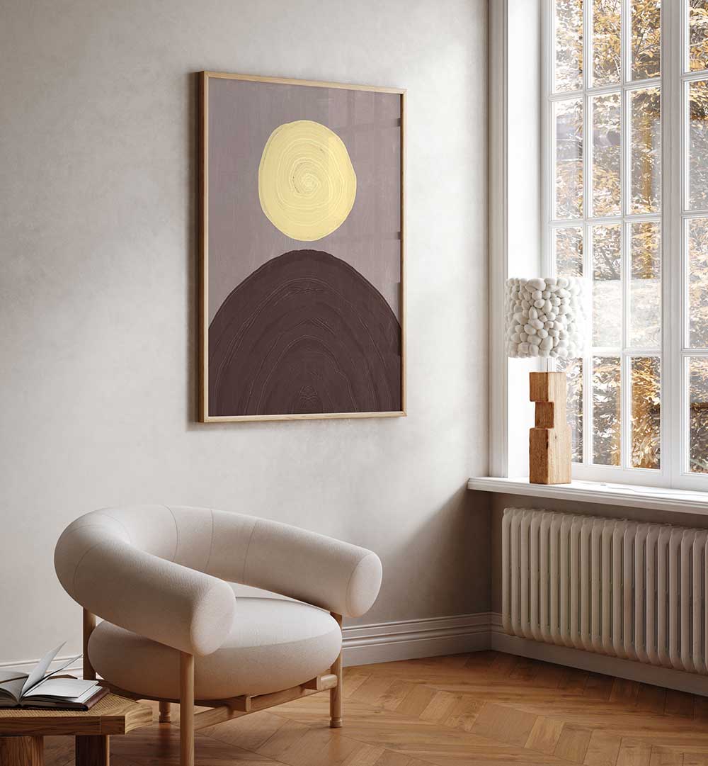 GEOMETRIC YELLOW SUN , ABSTRACT PAINTINGS