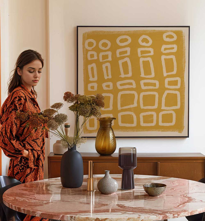 ABSTRACT SQUARES AND CIRLCES , LINE ART PAINTINGS