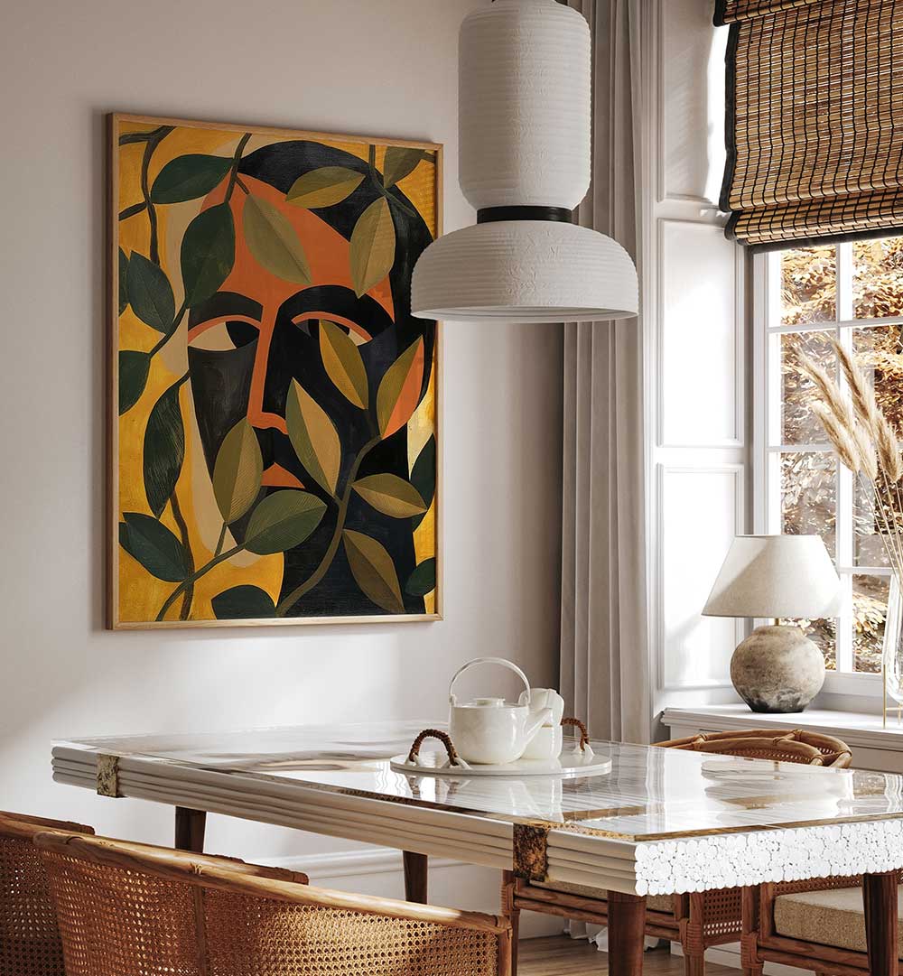 MAN IN THE LEAVES, PORTRAITS & FIGURATIVE ILLUSTRATIONS