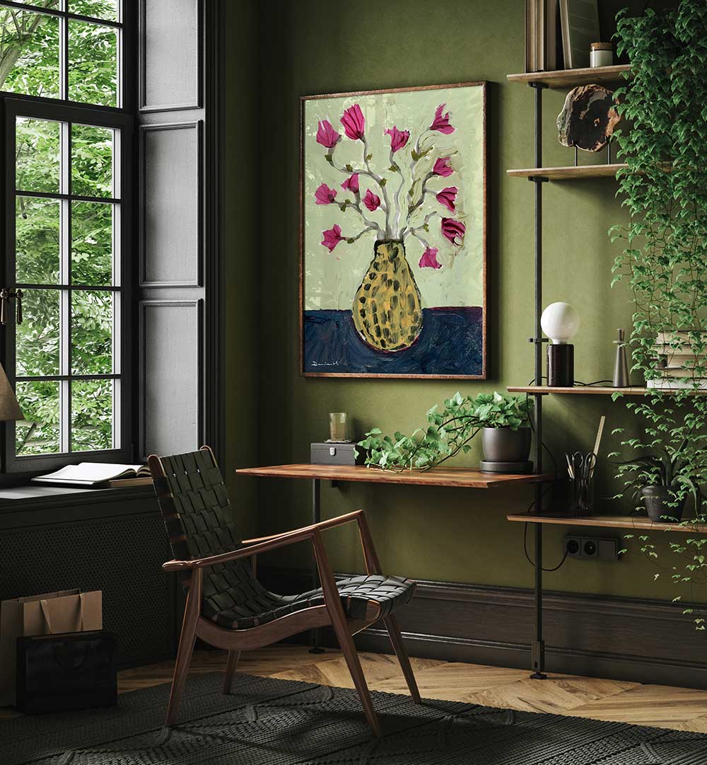 FLORAL VASE XX , FLORAL FLOWER PAINTINGS