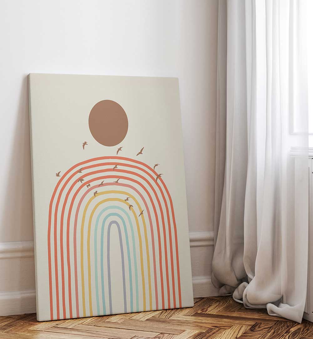 STYLIZED RAINBOW , BOHO ART PAINTINGS