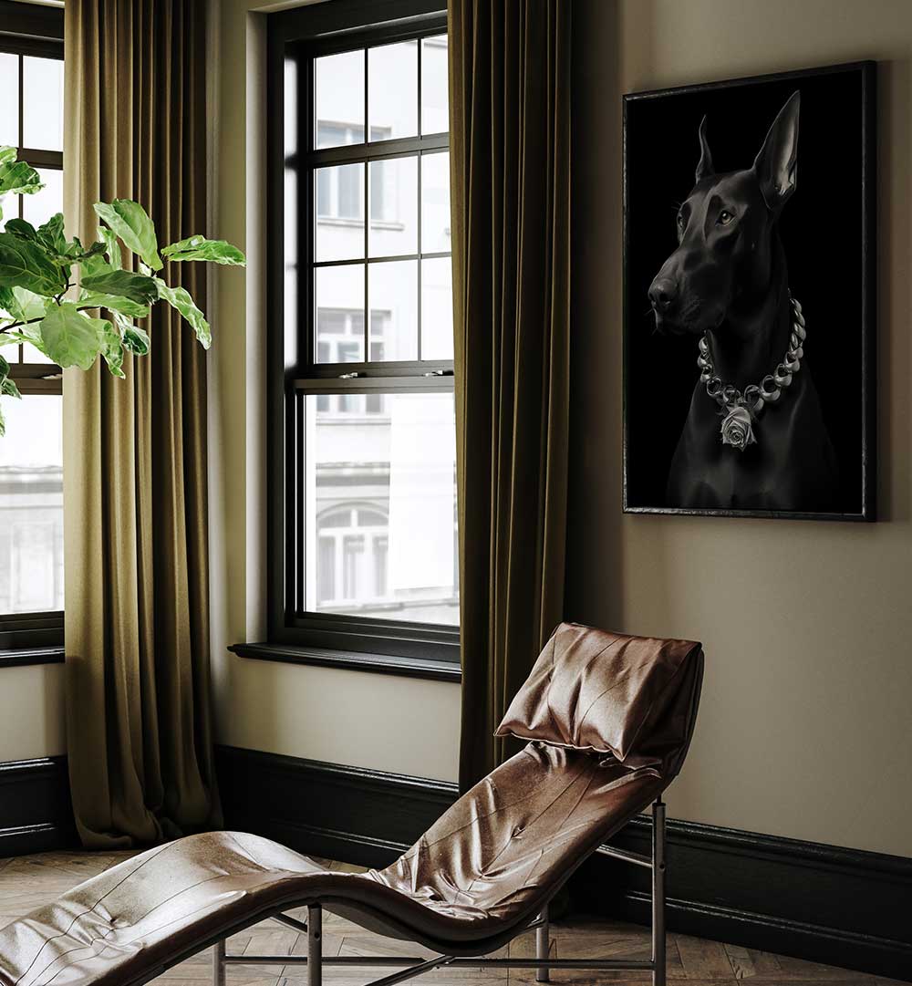 THE DOBERMAN , ANIMAL PAINTINGS