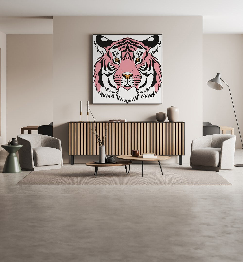 PINK TIGER  , WILDLIFE POSTERS , WILDLIFE PAINTINGS