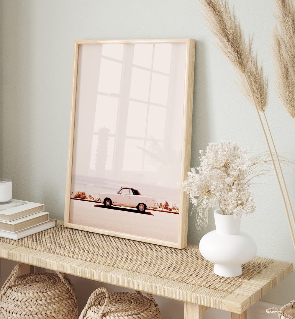 Stylish CALIFORNIA COAST, CAR POSTERS displayed in a modern decor setting, enhancing your home aesthetics.