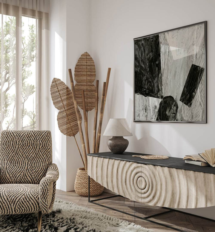 Stylish SWIVEL, ABSTRACT PAINTINGS enhance modern decor with elegance and versatility for a contemporary living space.