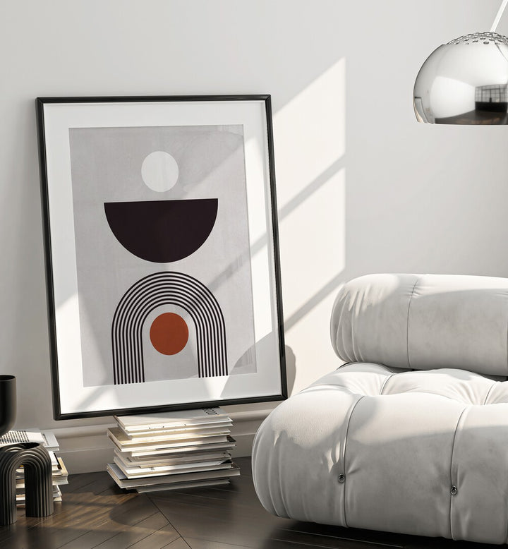 LINES AND CIRCLES XV, BOHO ART PAINTINGS displayed in a modern living space, showcasing geometric beauty and creativity.