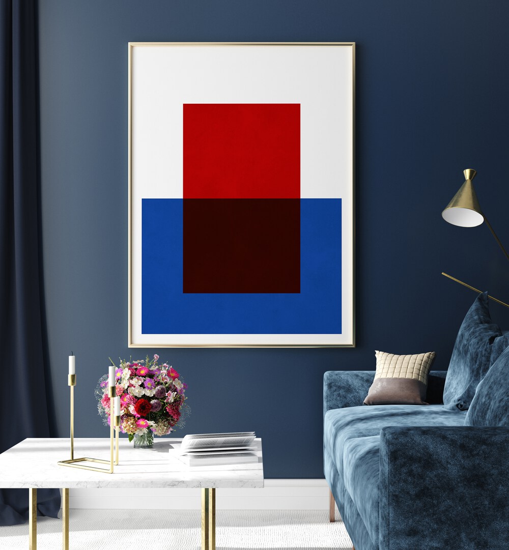 COLORFUL OVERLAY IX, GEOMETRIC ART PRINTS showcase bold shapes and vibrant colors, perfect for enhancing any space.