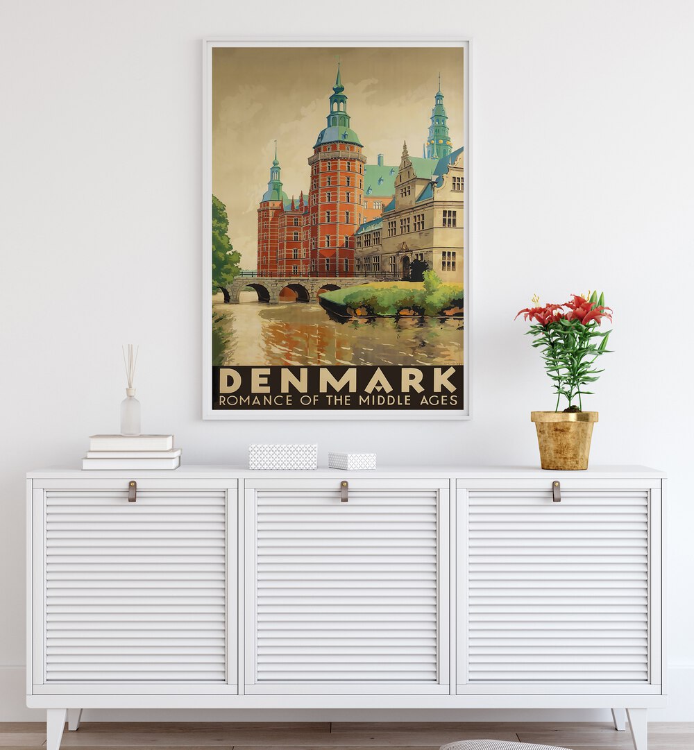 Elevate your decor with DENMARK I, VINTAGE TRAVEL POSTERS showcasing Denmark's timeless charm and beauty.