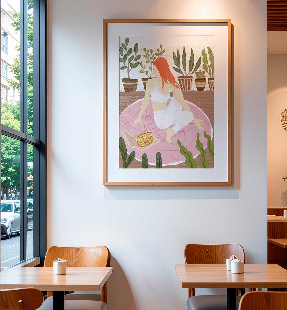 YOGA + PIZZA , PORTRAITS & FIGURATIVE ILLUSTRATIONS