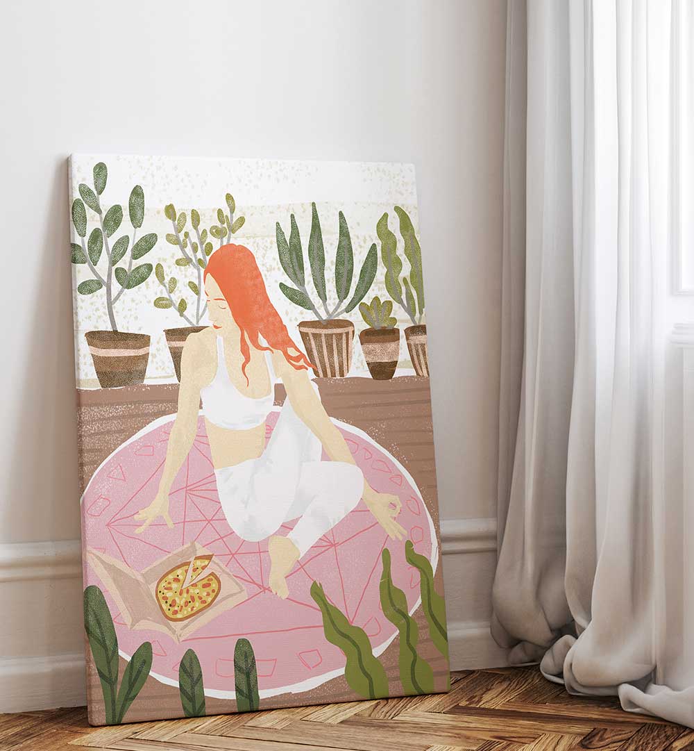 YOGA + PIZZA , PORTRAITS & FIGURATIVE ILLUSTRATIONS