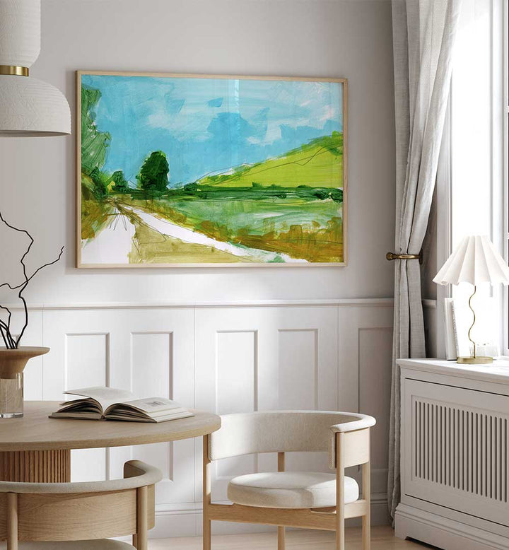 Bright and serene COUNTRY III, LANDSCAPE PAINTINGS enhance your home decor with stunning natural beauty.