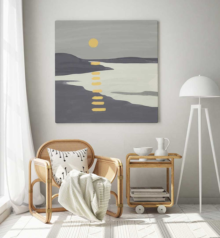 SUNSET OVER TRANQUIL LAKE , LANDSCAPE PAINTINGS