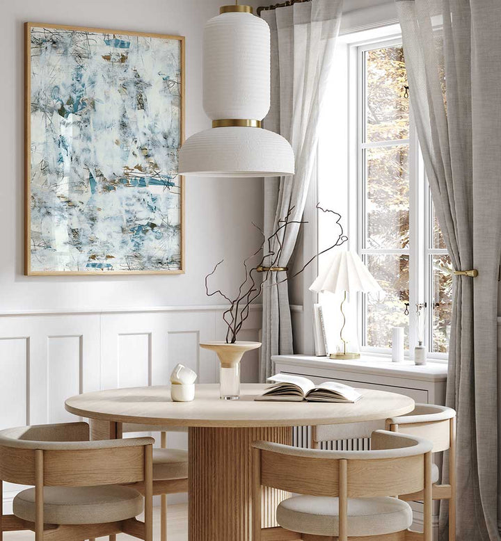Elevate your decor with WHITE MIST 2, ABSTRACT PAINTINGS, showcasing soft hues and contemporary elegance.