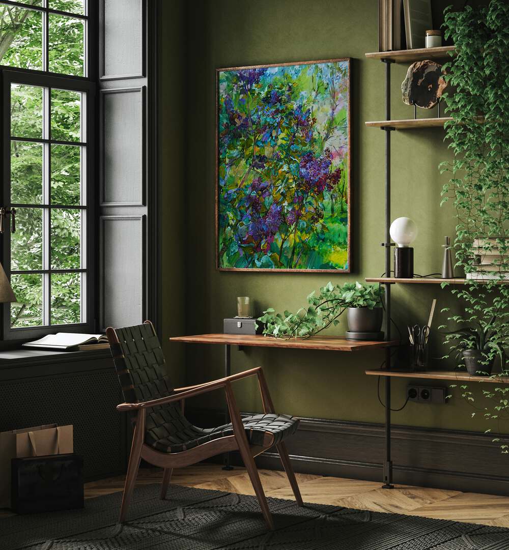 Vibrant FLOWERING LILAC BRANCH, FLORAL FLOWER PAINTINGS enhance your space with natural beauty and elegance.