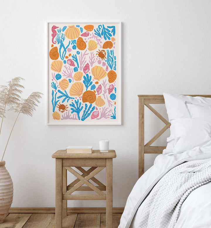 Vibrant SEA CRITTERS COLOR ON WHITE, BEACH PAINTINGS add a playful touch to your coastal-inspired decor.