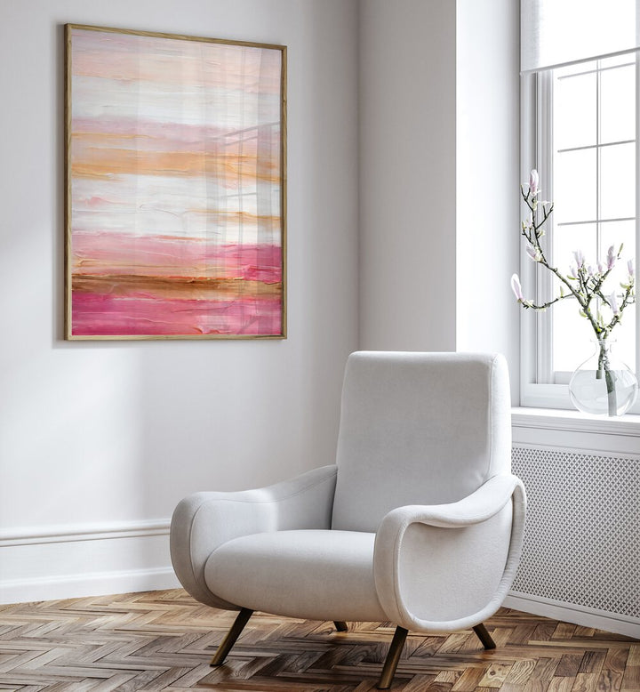 Golden Dawn Waves, abstract paintings in elegant hues, perfect for enhancing tranquility in any home decor.