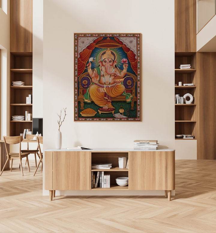 SHRI GANESHA II , INDIAN ART PAINTINGS
