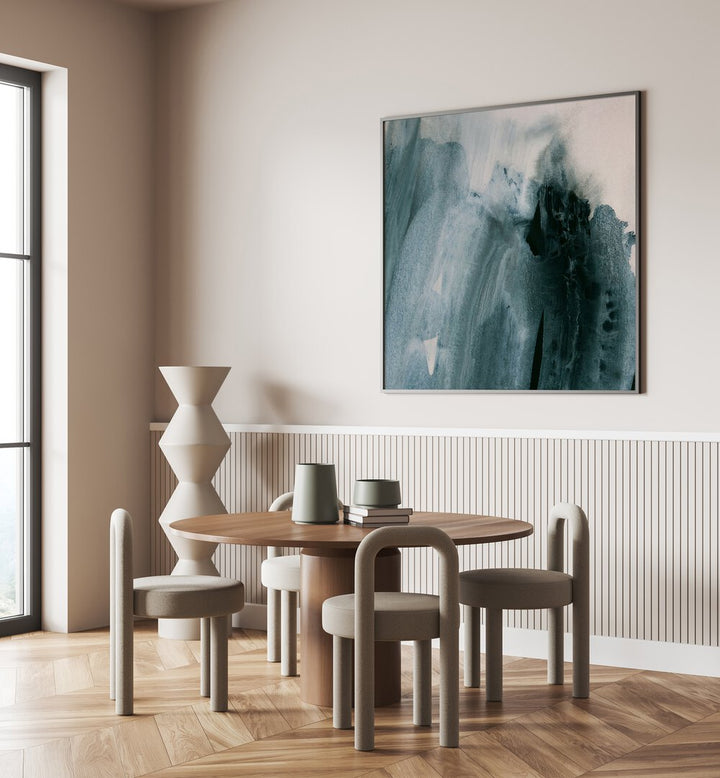 Elegant GREYISH BRUSHSTROKES, ABSTRACT PAINTINGS enhance modern spaces with soft grey tones and intricate designs.