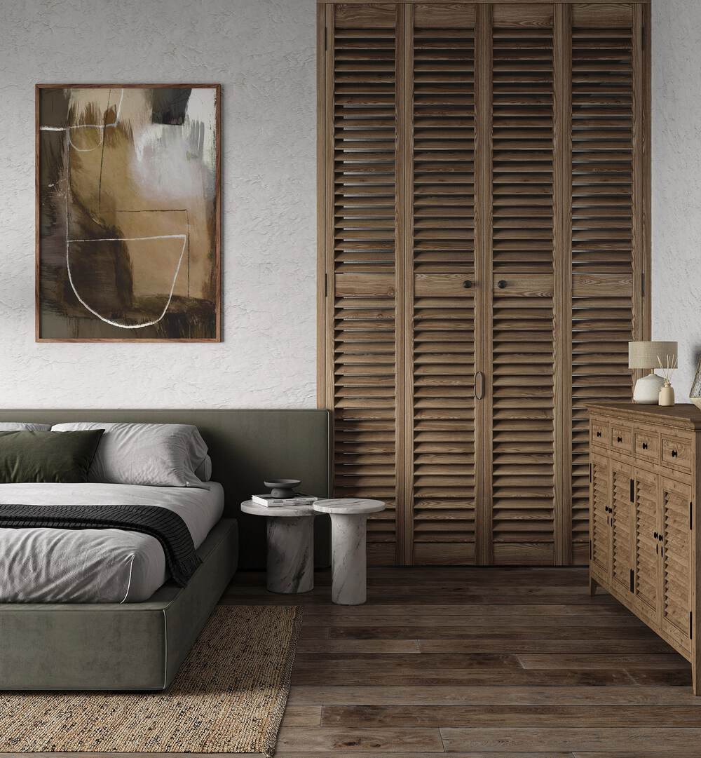 Stylish bedroom featuring CAMDEN, ABSTRACT PAINTINGS that enhance modern décor and ignite creativity.