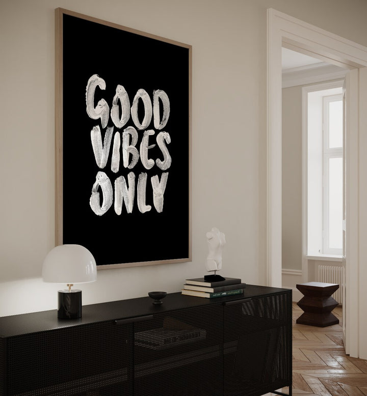 Transform your space with GOOD VIBES ONLY III, QUOTES poster by Brett Wilson, spreading positivity and style.