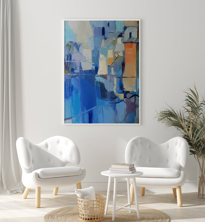 Vibrant ORANGE FORTRESS, ABSTRACT PAINTINGS enhance any space with bold colors and modern artistic flair.