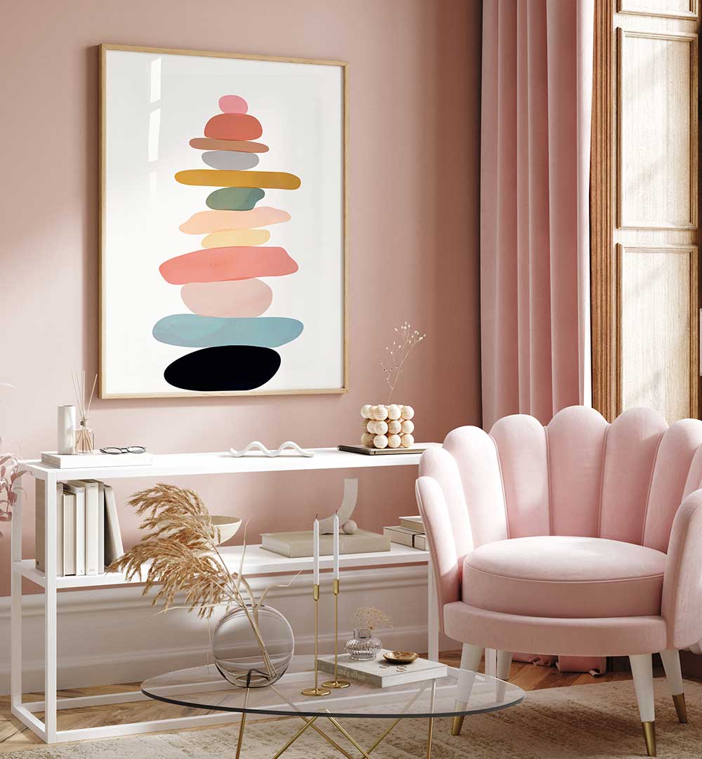 COLORFUL STONE STACK , ABSTRACT PAINTINGS