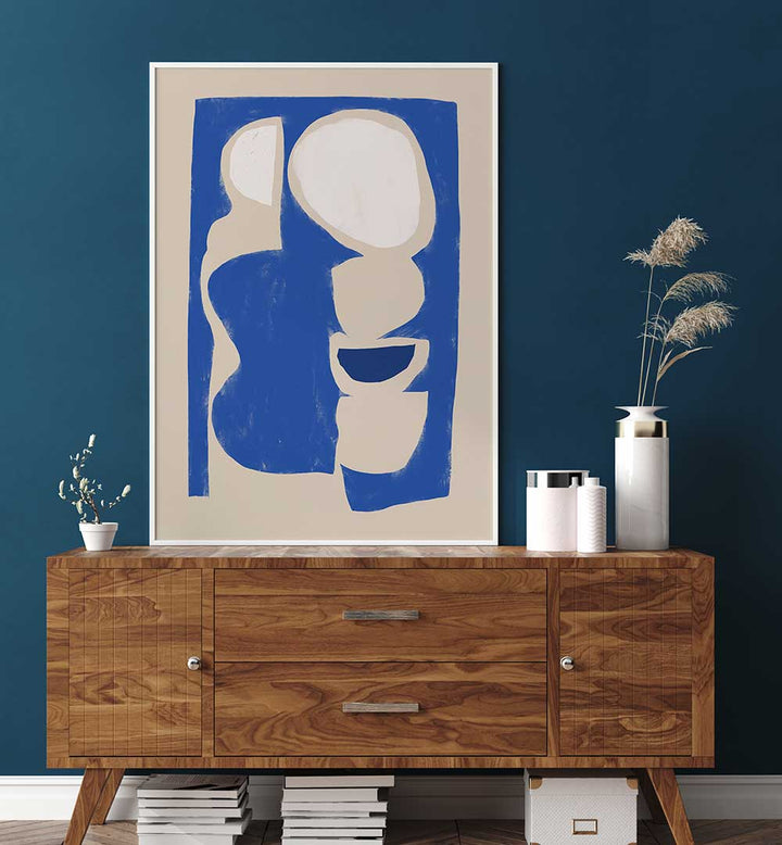 ORGANIC SHAPE CUT OUT IN BLUE , ABSTRACT PAINTINGS