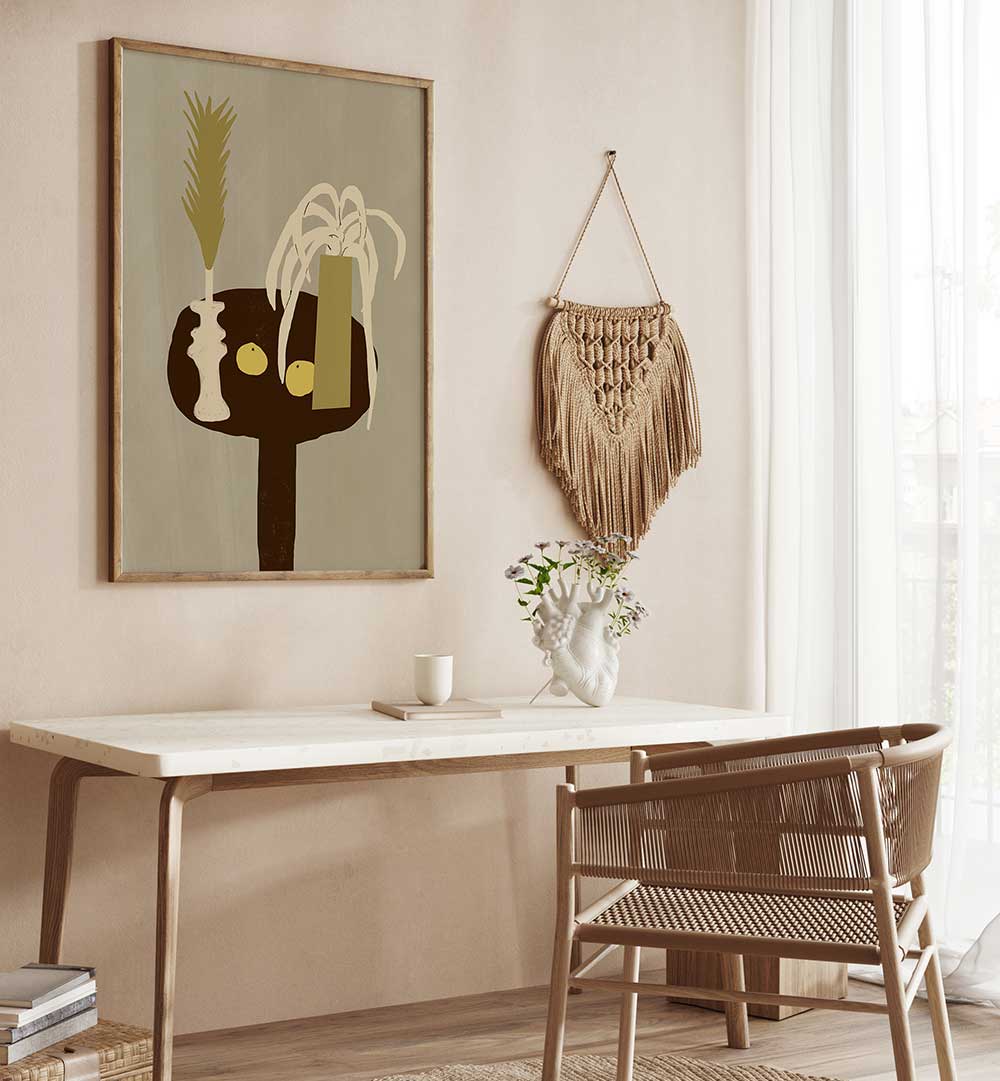 STILL LIFE ON THE TABLE , BOHO ART PAINTINGS