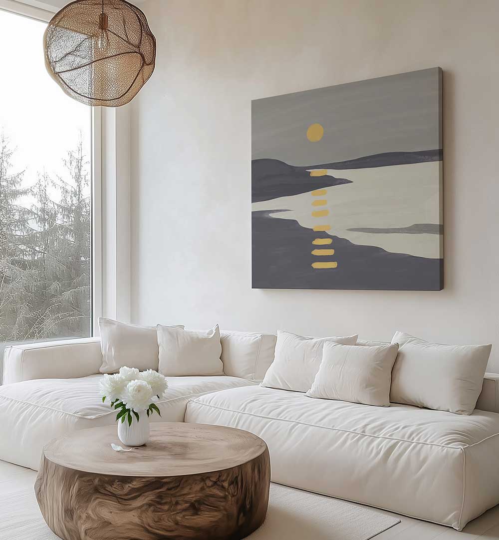 SUNSET OVER TRANQUIL LAKE , LANDSCAPE PAINTINGS