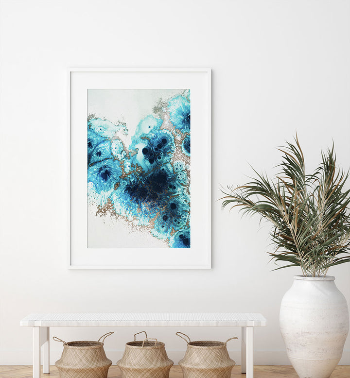 AQUA AURORA II, ABSTRACT PAINTINGS feature vibrant blue patterns, enhancing your space with creativity and style.