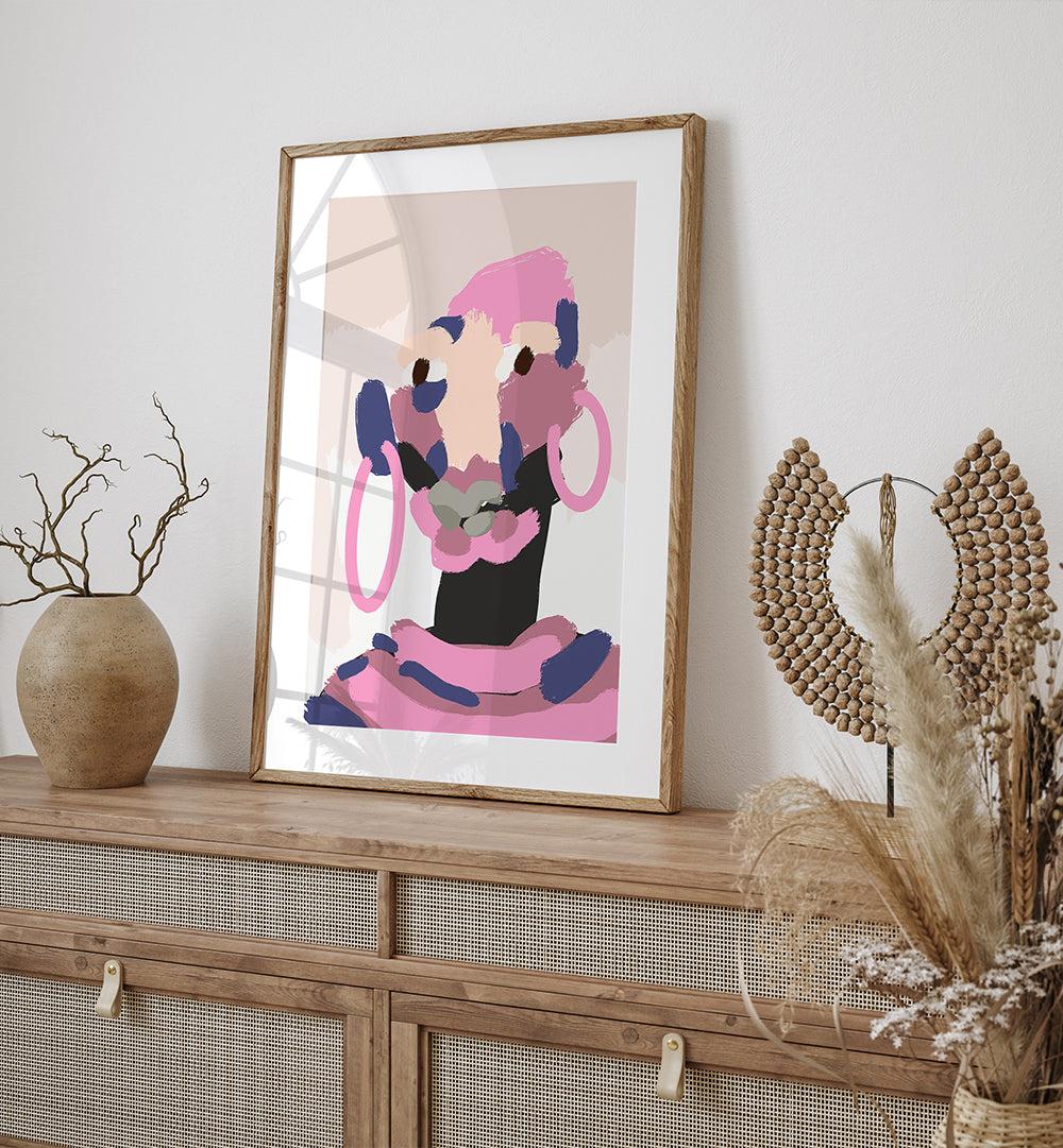 ABSTRACT PINK ELEGANCE , PORTRAITS & FIGURATIVE ILLUSTRATIONS
