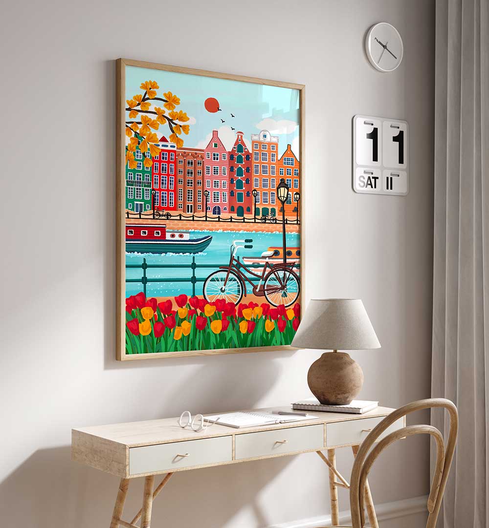 AMSTERDAM CANAL-SIDE CHARM ,TRAVEL POSTERS