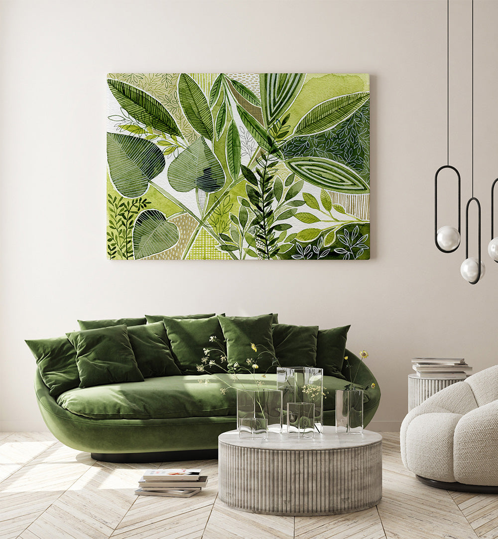 LAYERED BOTANICAL WATERCOLOUR I , FLORAL FLOWER PAINTINGS