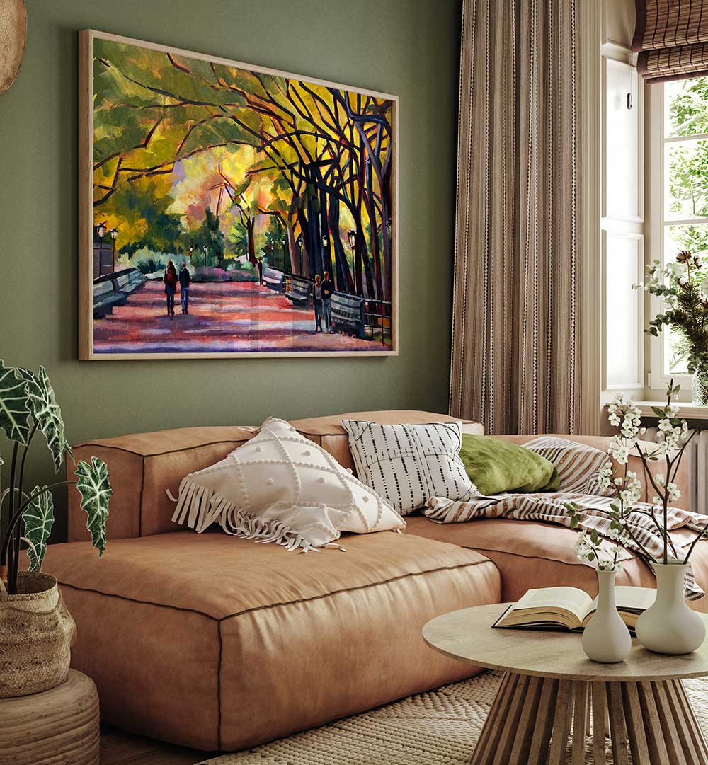 MALL AT CENTRAL PARK , LANDSCAPE PAINTINGS