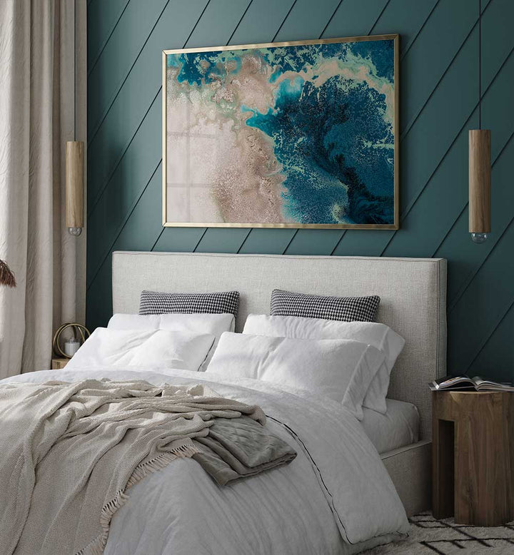Transform your space with GREAT TEAL SEAS, ABSTRACT PAINTINGS, featuring vibrant hues and oceanic textures.