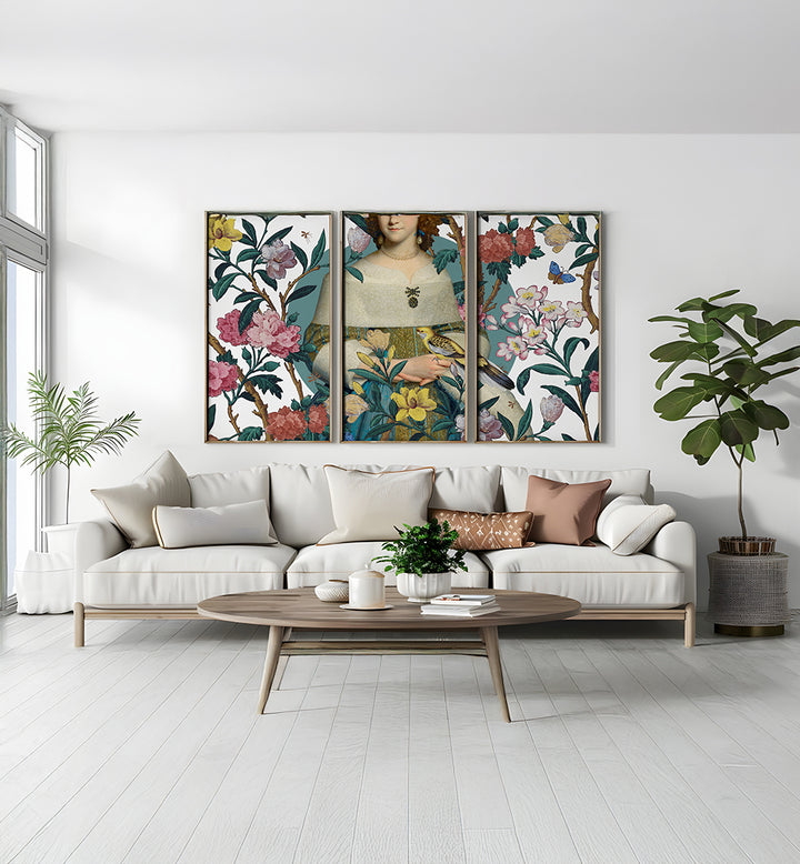 PAINTED THROUGH TIME , SET OF 3 PAINTINGS