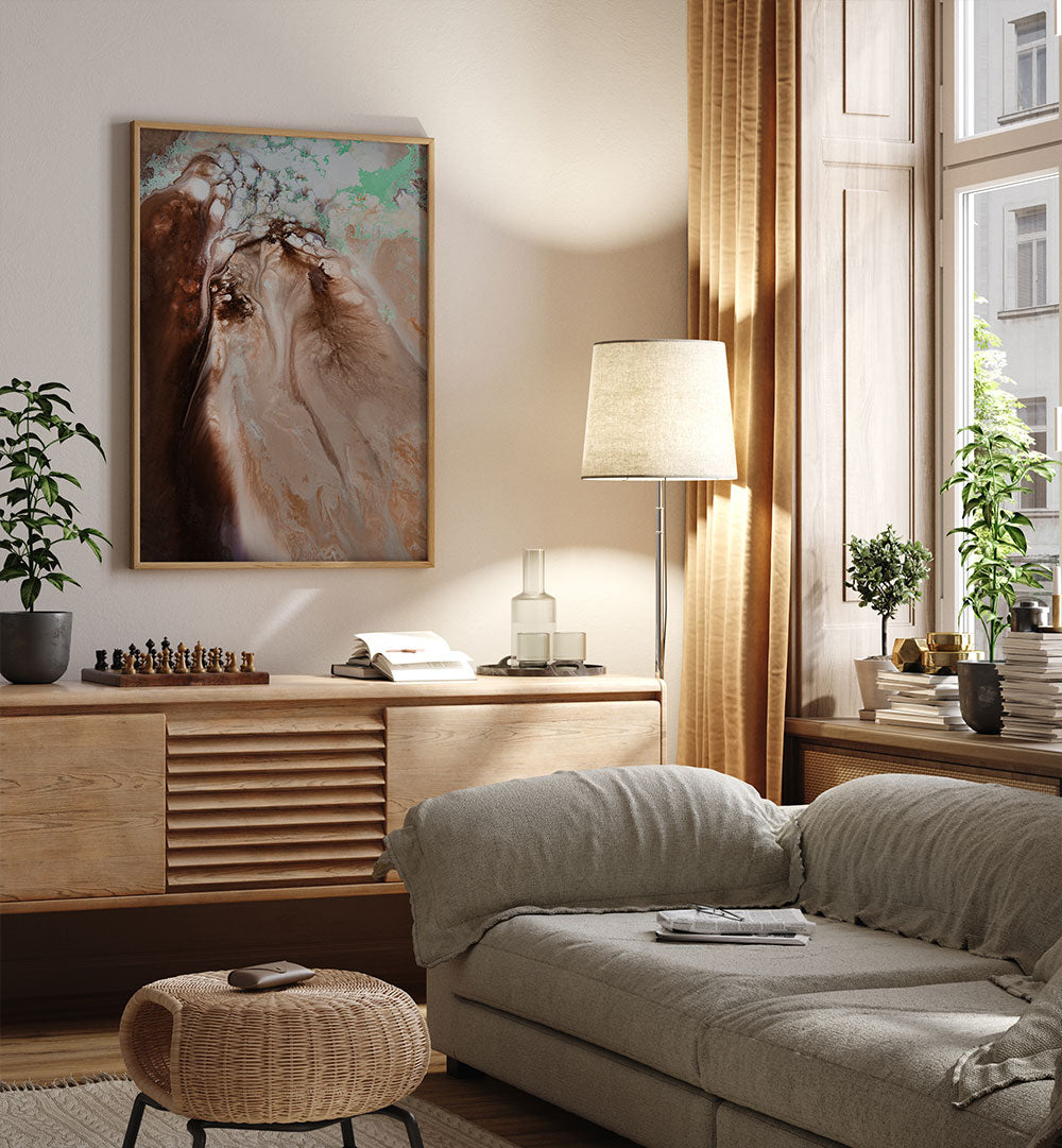 Elevate your decor with RUSTIC REVERIE TIF, ABSTRACT PAINTINGS blending earthy tones for a captivating ambiance.