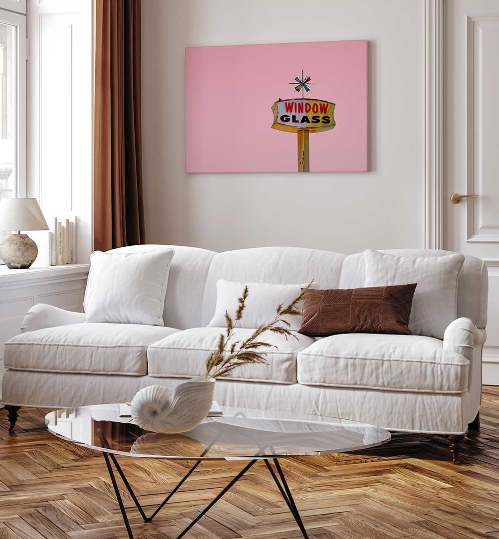 ATOMIC PINK STARBURST VINTAGE SIGN , ALTERED ART PRINTS