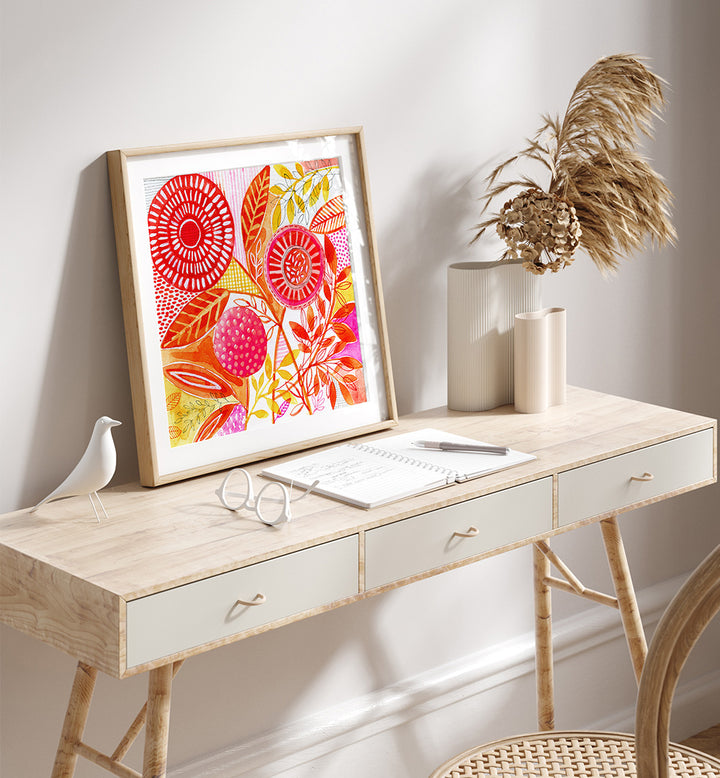 LAYERED BOTANICAL WATERCOLOUR III , FLORAL FLOWER PAINTINGS