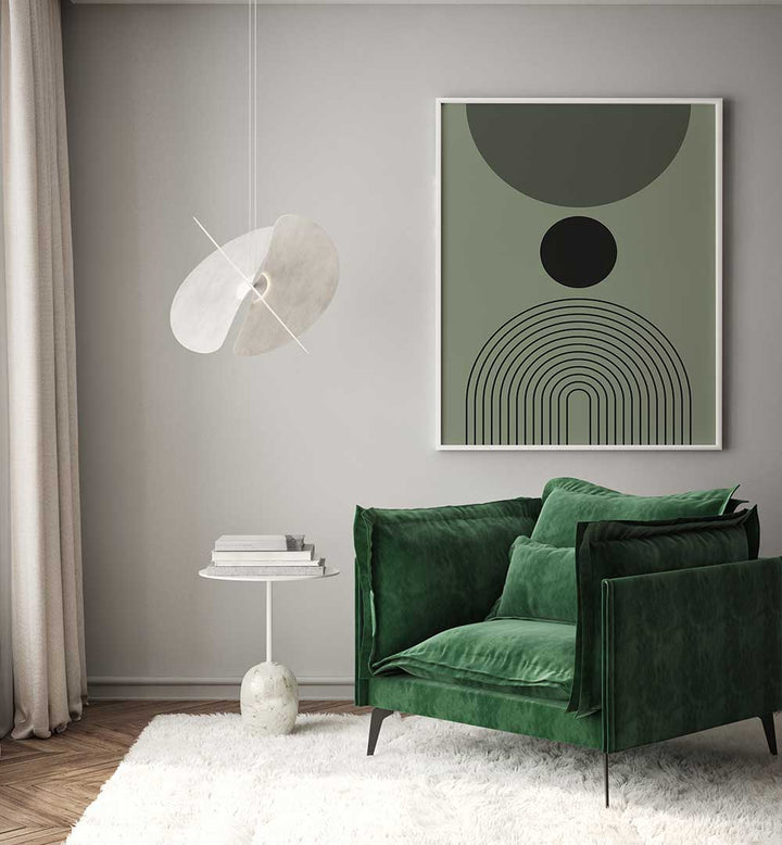 BAUHAUS BOHO SAAGE GREEN I , BOHO ART PAINTINGS