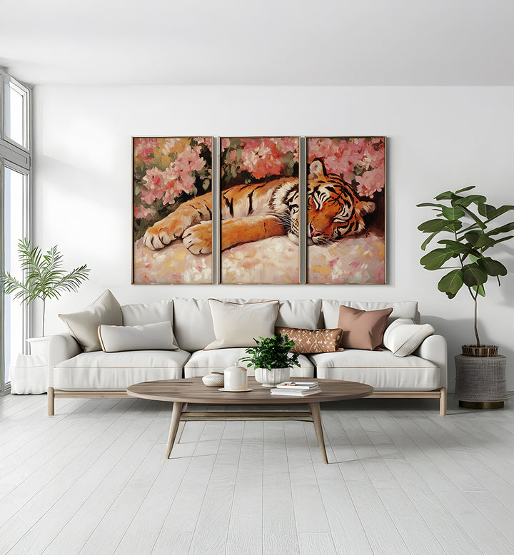 RESTING MAJESTY , SET OF 3 PAINTINGS