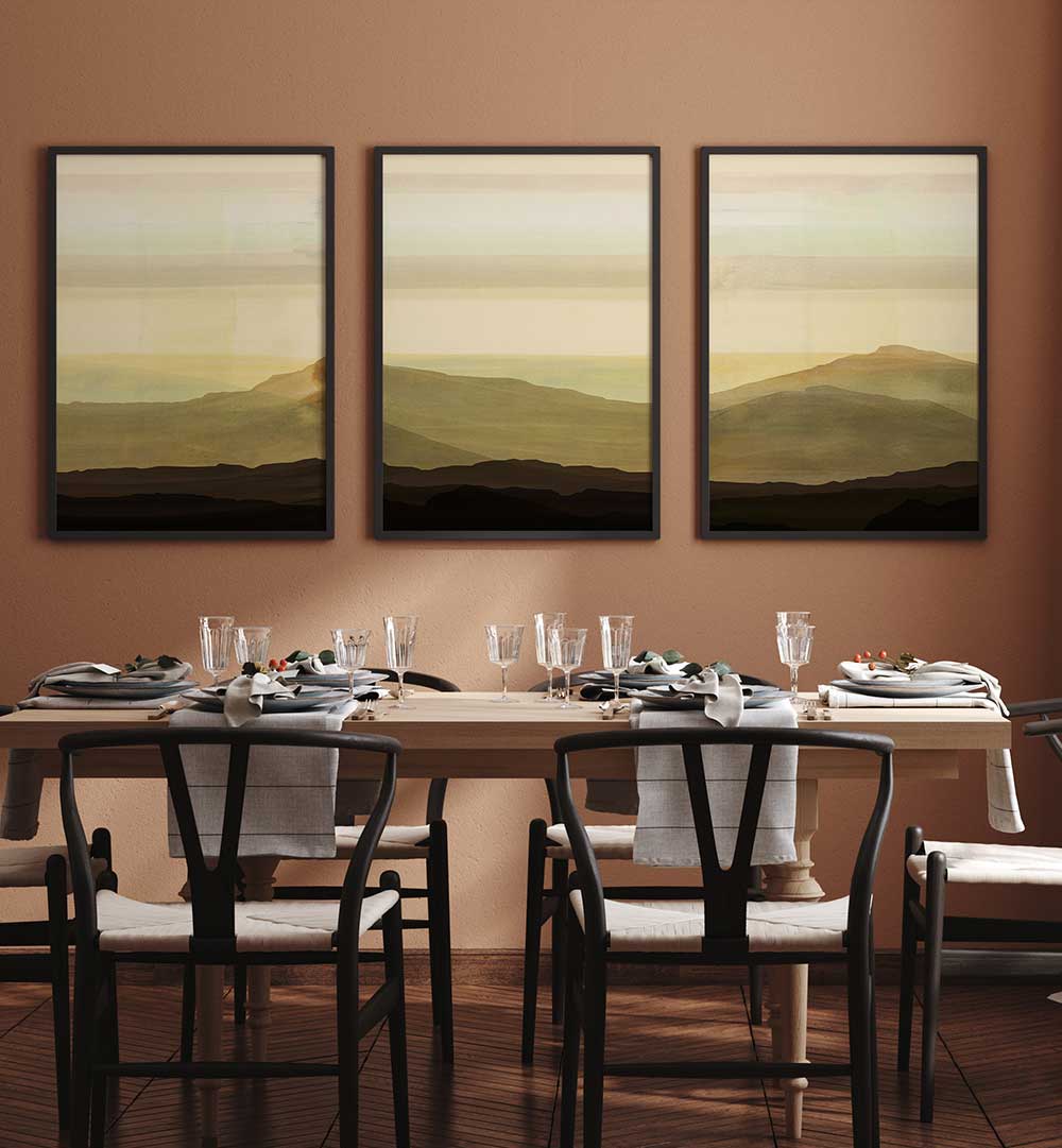 TONAL RIDGE  , SET OF 3 PAINTINGS