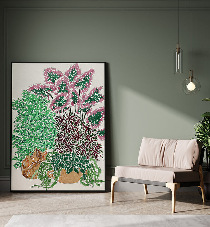 MONSOON FRONTYARD , FLORAL FLOWER PAINTINGS