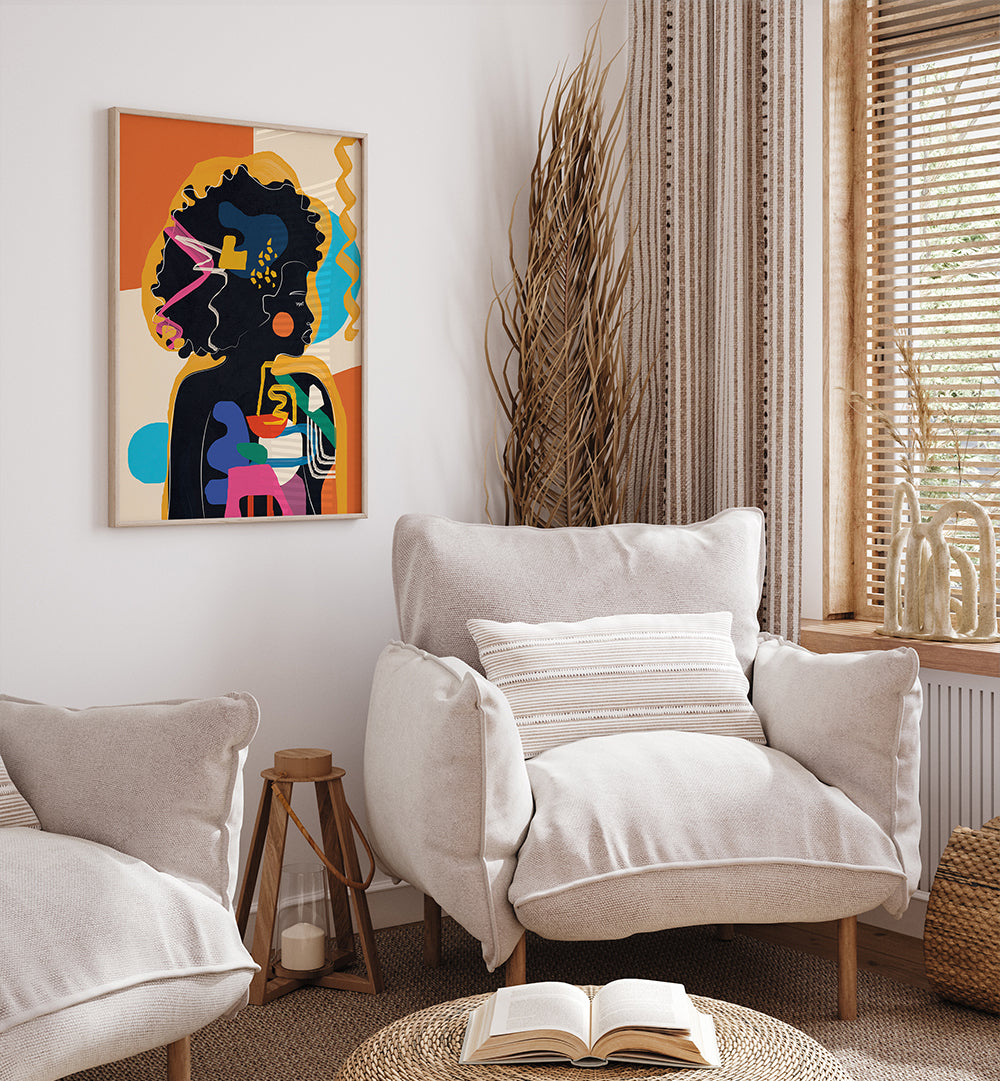 MODERN ABSTRACT WOMAN III , POP ART PAINTINGS