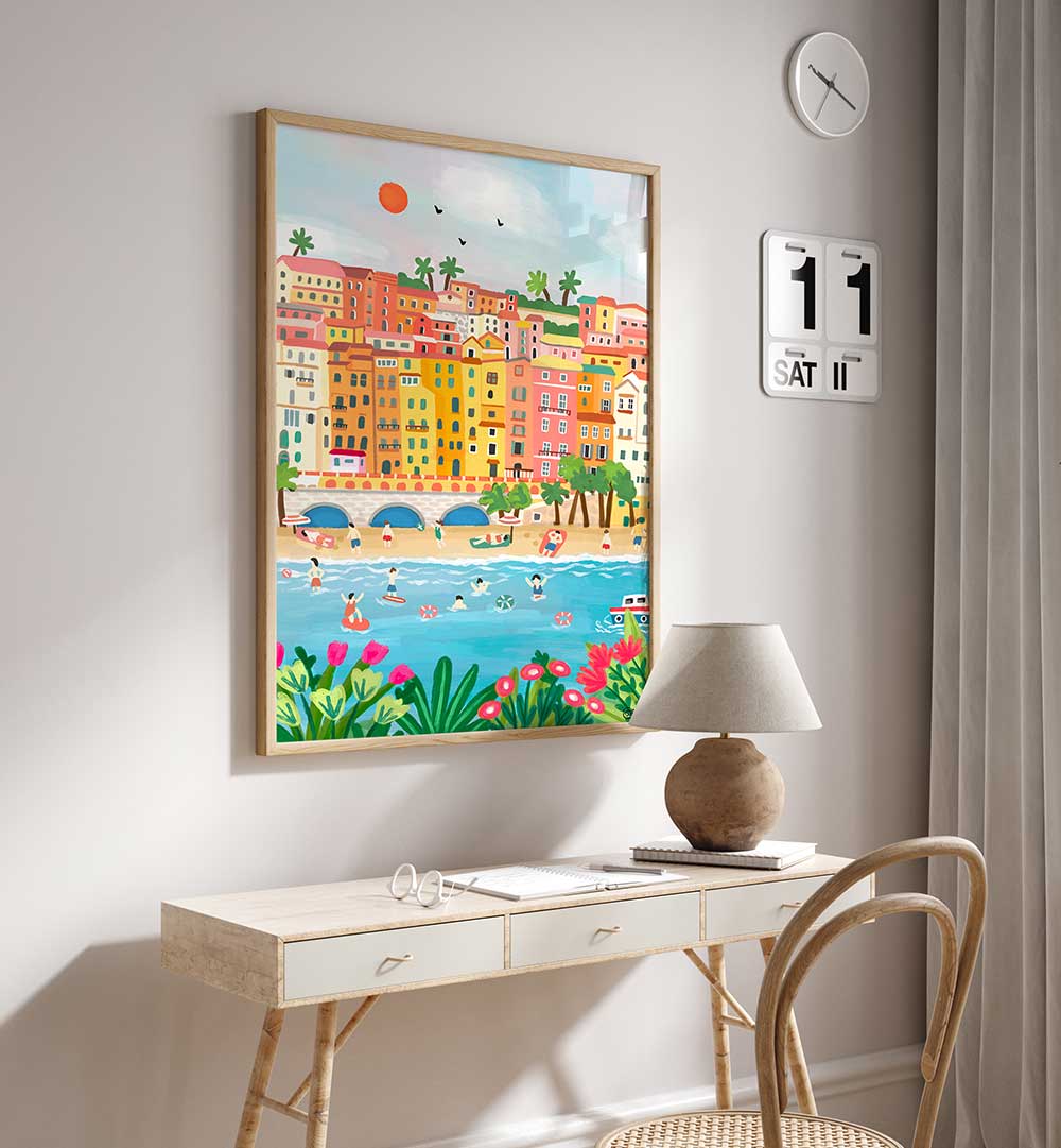 SUMMER IN MENTON , TRAVEL POSTERS