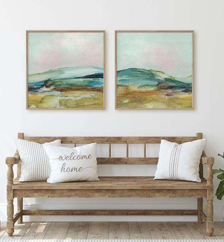 COUNTRY HILLS SET , SET OF 2 PAINTINGS