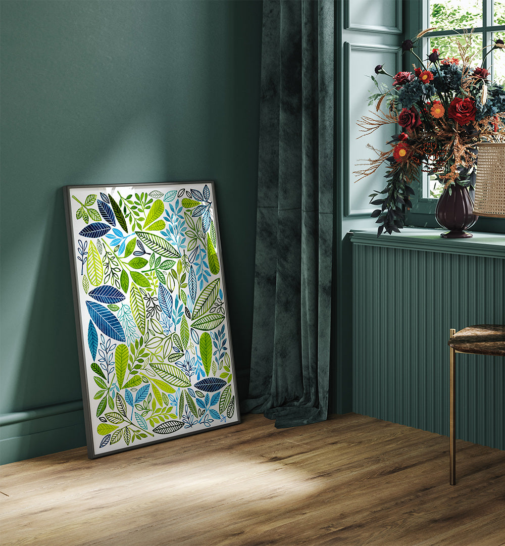 FROLIC LEAF PATTERN , FLORAL FLOWER PAINTINGS